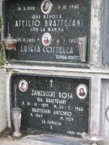 the graves of Anthony and Attilo Brattisani in Rovinaglia Cemetery